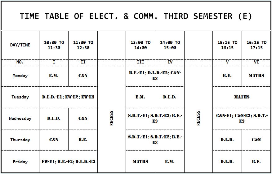 Time Table